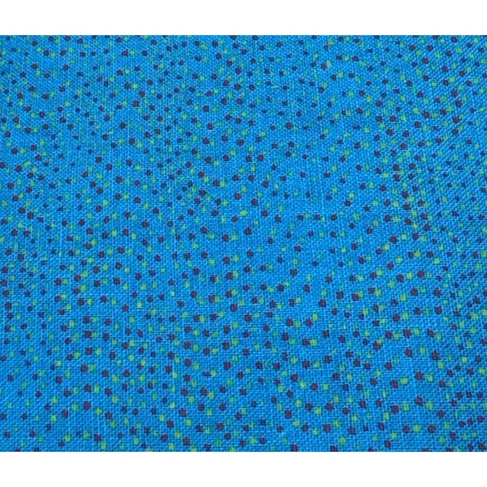 Blue Cotton Fabric with Dotted Pattern 1/2 yard x 44"